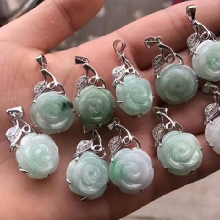 Новый s925 чистого серебра инкрустированный с натуральным изумрудом грузовой розы