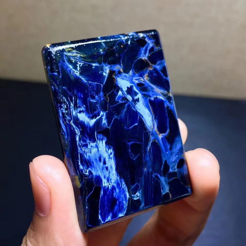 Подвеска Pietersite Top из натурального синего камня прямоугольная Chatoyant новый
