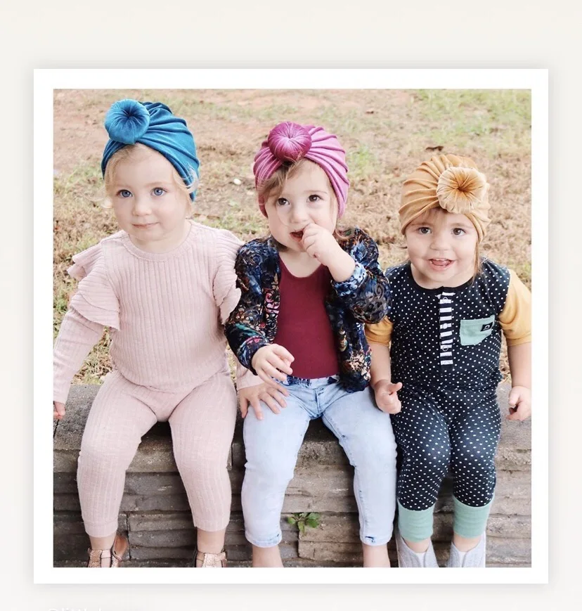 Модная детская шапка эластичная бархатная пончик зимняя шапочка для девочек и