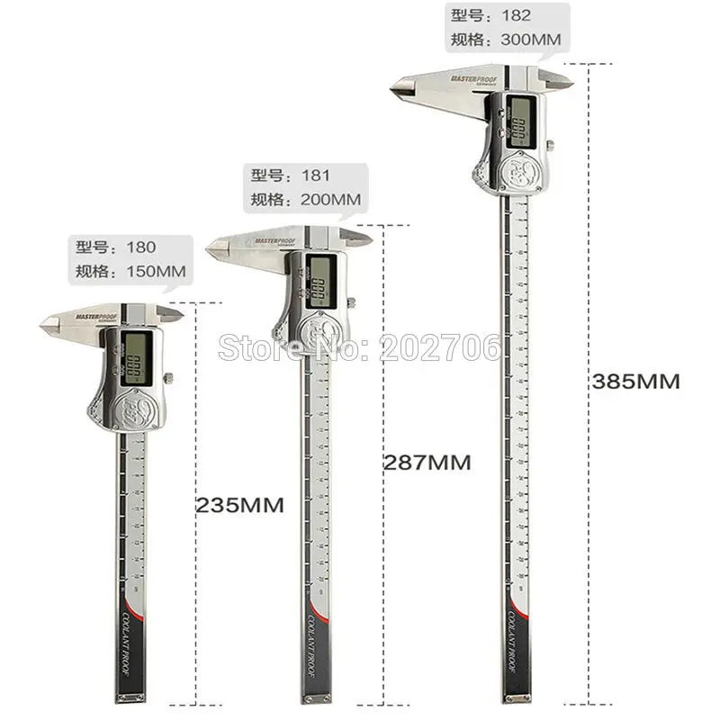 Industrial level electronic digital caliper 150mm 200mm 300mm IP67 Waterproof Oilproof with ABS/INC System Measurement Tools | Инструменты