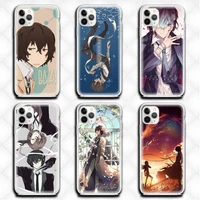 anime bungou stray dogs dazai osamu phone case clear for iphone 12 11 pro max mini xs 8 7 6 6s plus x 5s se 2020 xr cover