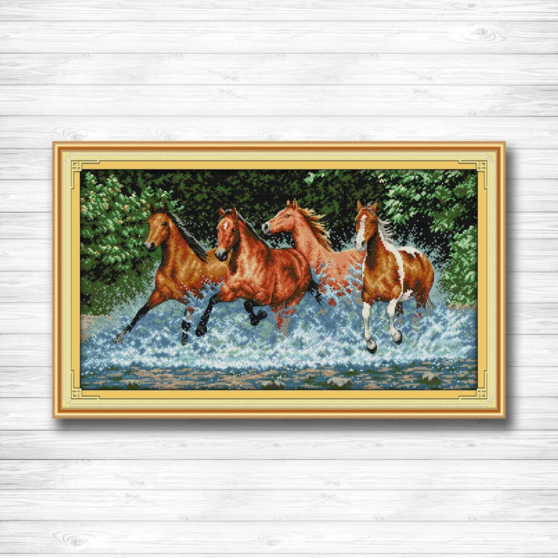Домашние декоративные картины с рисунком лошадей и животных счетный принт на