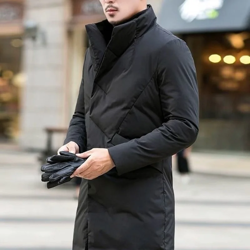 Parkas Men's Cotton Winter Korean Style Fashion Suit Mid-length Stand-up Collar Warm Youth Jacket Men Clothing  Winter Jacket