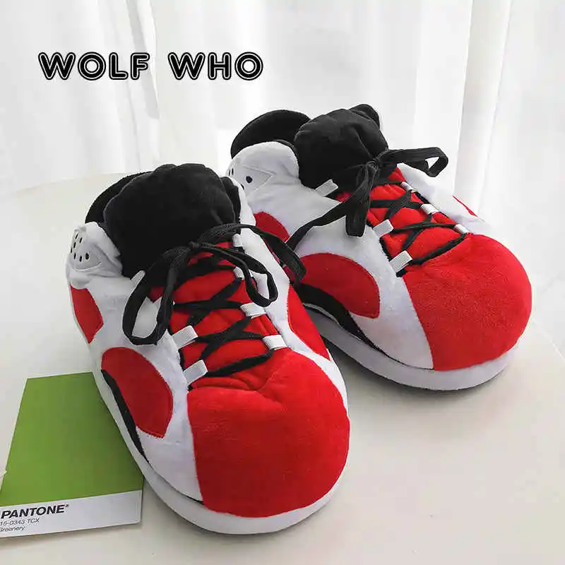 

High Quality Fluffy Woman Shoes Funny Ladies' Slippers Cute Lover Sneaker Slippers Plush Keep Warm Men's Sandal Youth Brand H44