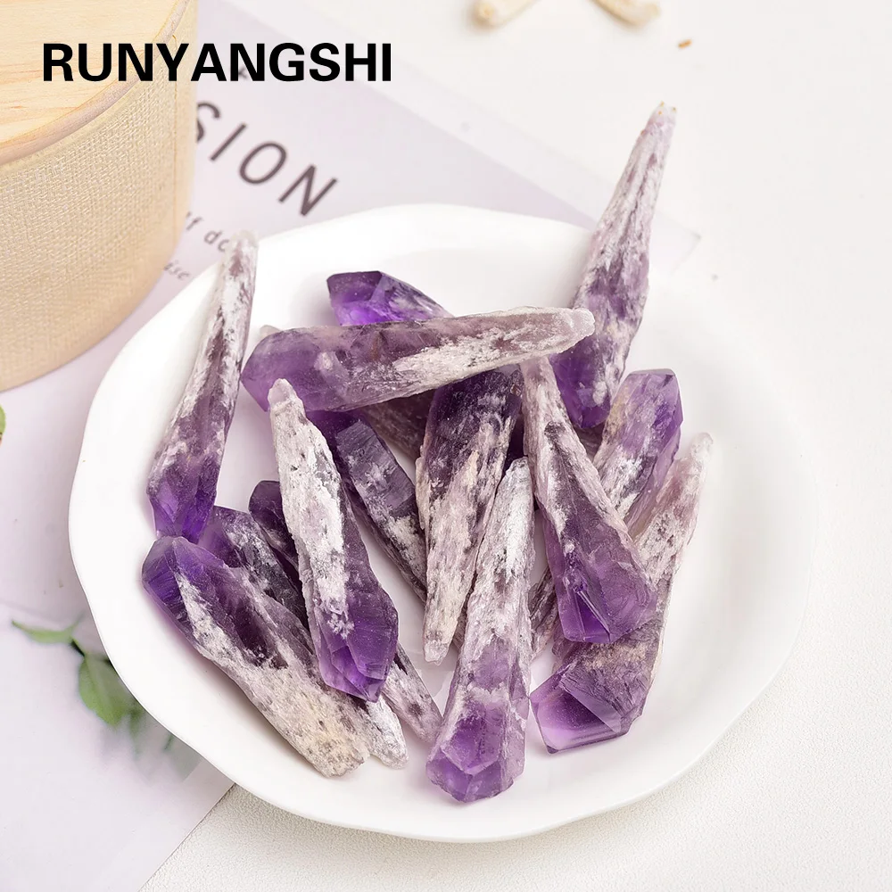 Натуральный Необработанный образец аметистовый кварцевый кластер кристальная палочка удачное лечение и