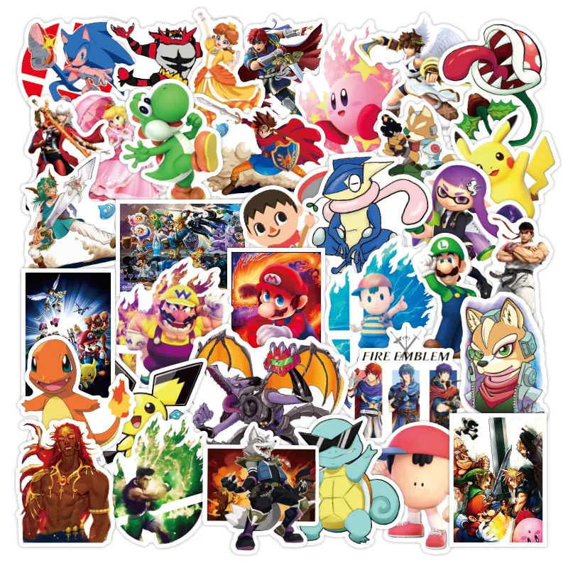 

100 шт. японского аниме Super Smash Bros граффити наклейки для шлема автомобиля ноутбука велосипеда багажа DIY водонепроницаемый альбом для стикеров