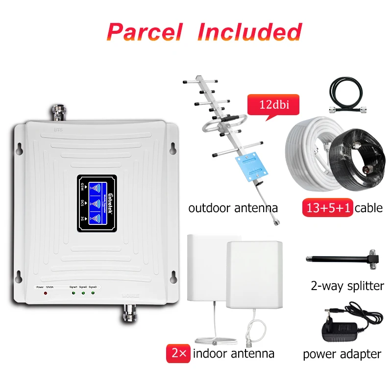 

850 1700 1900 MHZ 2G 3G 4G Cell Mobile Phone Amplifier B5 850mhz AWS B4 B2 1900MHZ Signal Booster Repeater 2 way Kit Lintratek