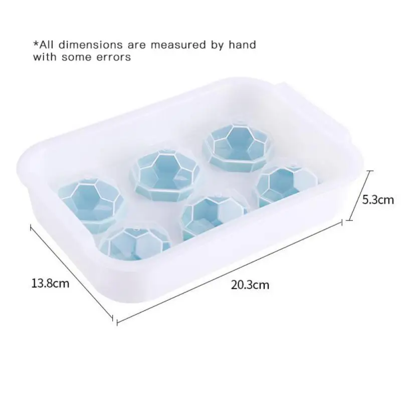 

6 Grids Round Ice Cube Mold With Lid Ice Cream Ice Cube Tray Sphere Ice Ball Maker For Whiskey Cocktails Party Bar Accessories
