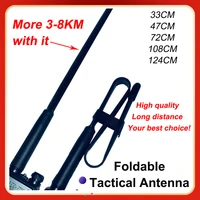 high quality foldable cs tactical antenna for baofeng uv5r uv82 sma female uv9r uv10r walkie talkie antenna radio accessories