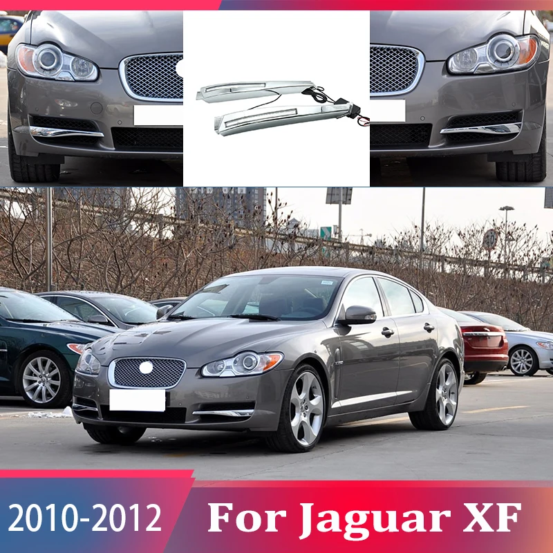 

2 шт. для Jaguar XF 2010-2012 6000K белый светильник Светодиодный дневной, вождения, бега, светильник DRL Противотуманные фары Дневные Фары Лампы