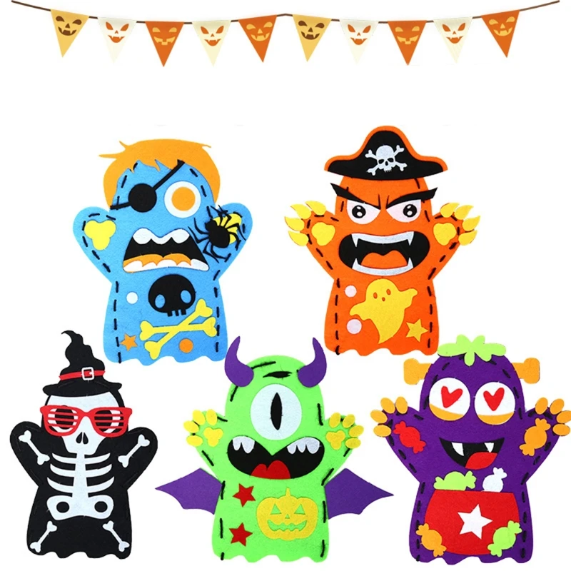 

T5EC DIY Hand Puppet Kits for Children Beginners Interactive Handicraft Party Supplies & Accessories Creative Halloween Craft