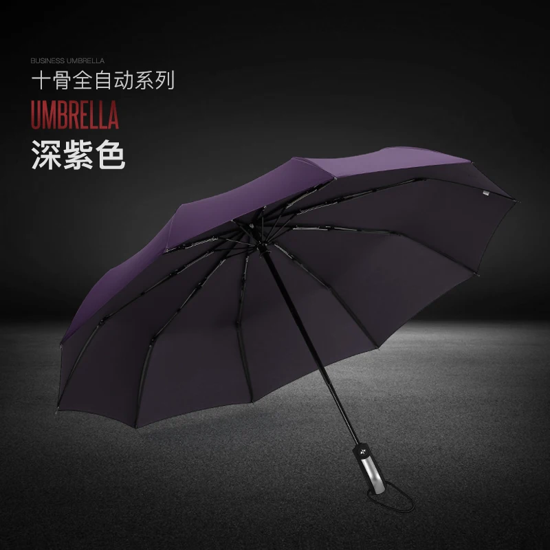 Большой Автоматический зонт 3 складной мужской тканевый в деловом стиле Зонт