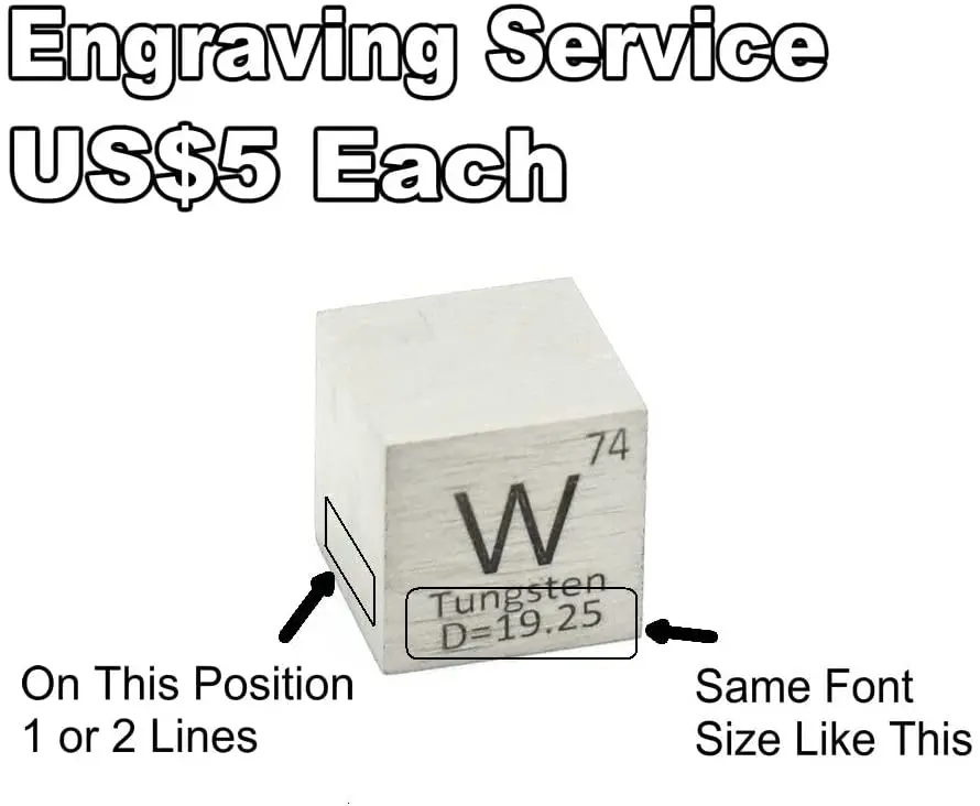 Вольфрамовый куб Wolfram плотный блок W 99.95% для коллекции элементов жесткий тяжелый