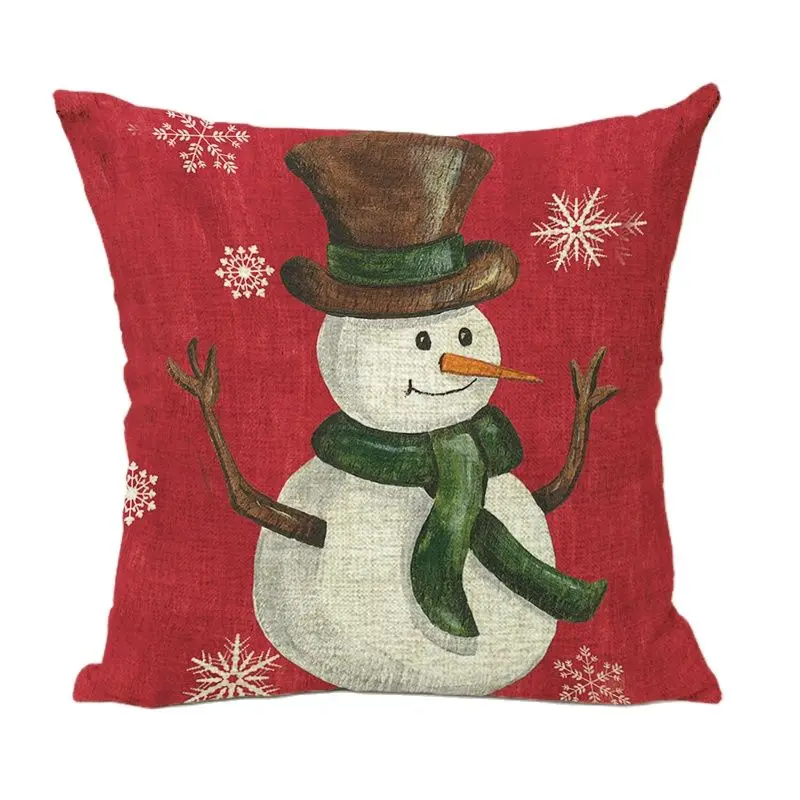Чехол на подушку фирменное рождественское письмо карамельный костыль снеговик