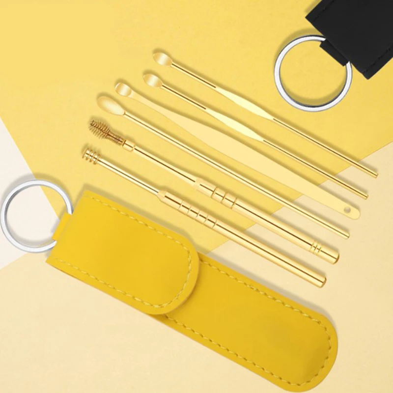 

1 Set Ear Cleaner Earwax Removal Tool ABS Earpick Curette Reusable Ear Cleaning Wax Remover Spoon Ear Pick Cleanser Health Care
