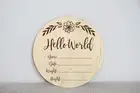 Фотореквизит Hello world для детских младенцев, деревянный диск для младенцев, Фотография новорожденных, характеристики детали рождения, деревянный Бир