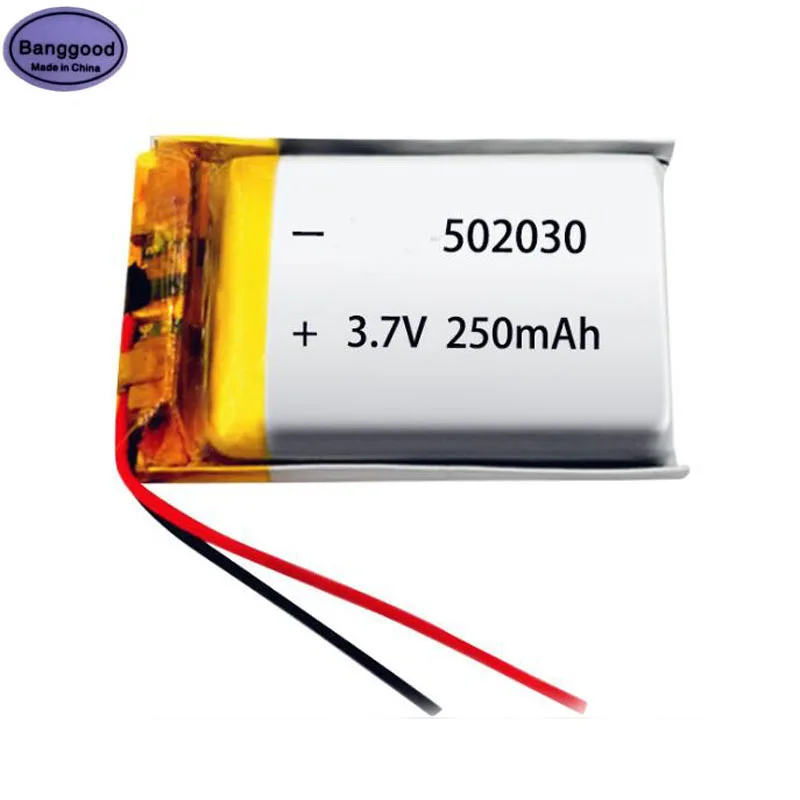 

3.7V 250mAh 502030 052030 Lipo Polymer Lithium Rechargeable Li-ion Battery Cells For MP3 MP4 Toys GPS MID Bluetooth Headset