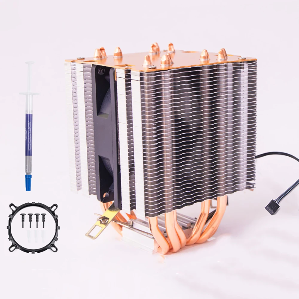 Кулер для процессора SNOWMAN кулер ЦП с 6 тепловыми трубками 4 Pin PWM RGB ПК тихий Intel LGA 2011