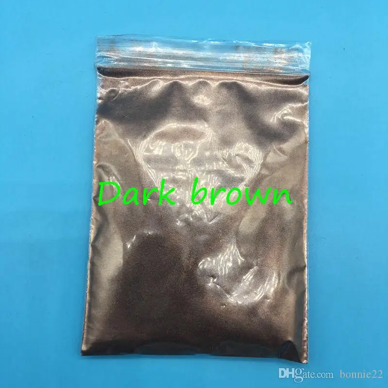 Dark Brown 100 г цветной жемчужный порошок для макияжа, много цветов Слюда Порошок для ногтей блеск, перламутровый косметический пигмент - Цвет: Dark Brown
