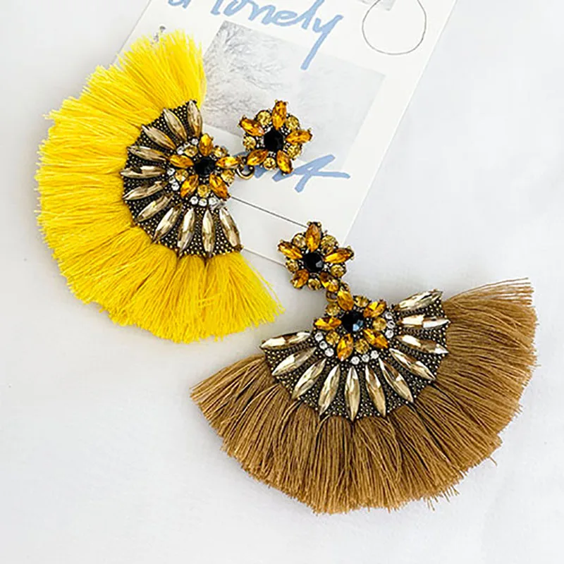 Женские серьги-кисточки ZHINI Boho с готическим сектором висячие серьги в стиле Панк