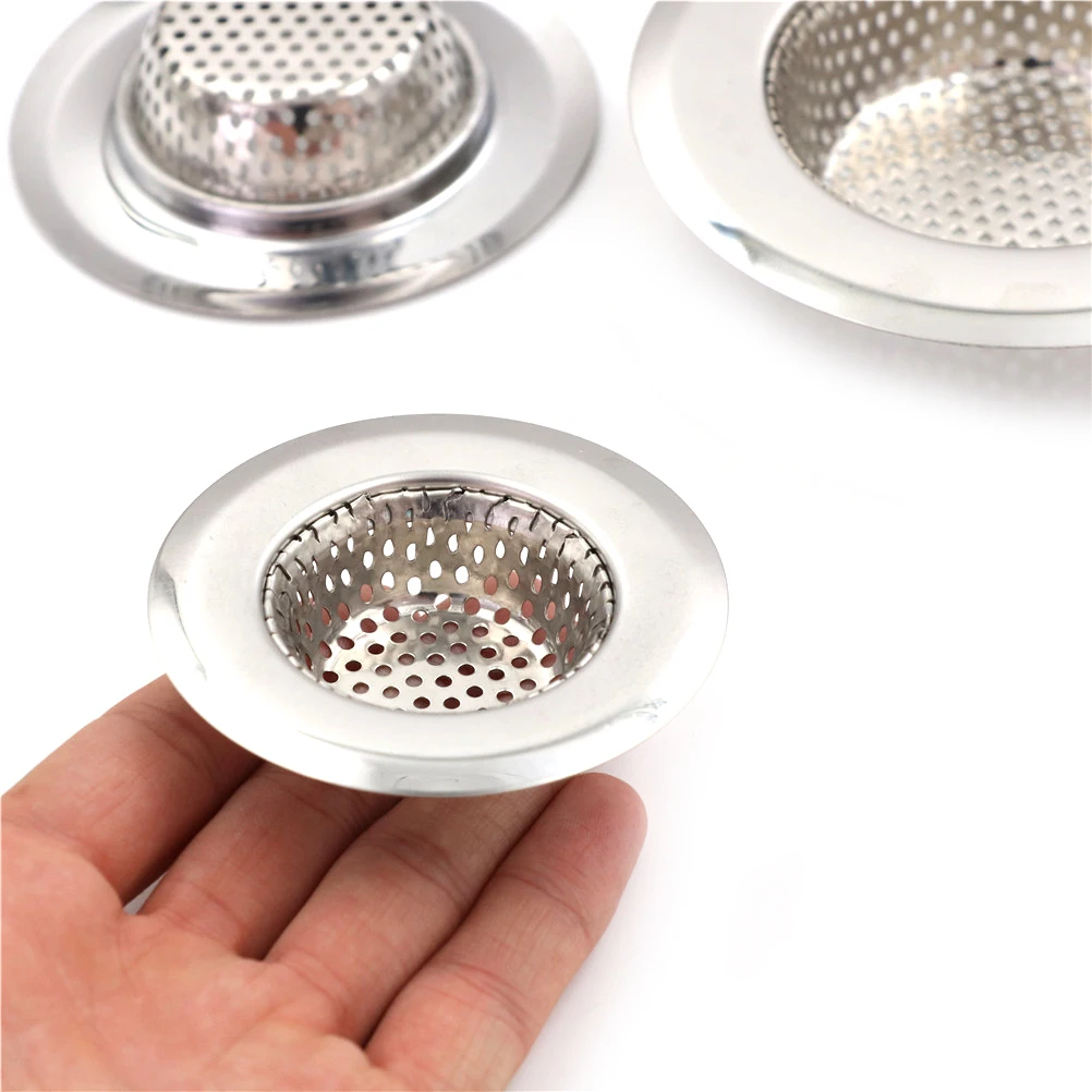 

New 3 Size Stainless Steel Sink Strainer Floor Drain Bathroom Plug Trap Hair Catcher Kitchen Sink Filter Floor Cover Accessories