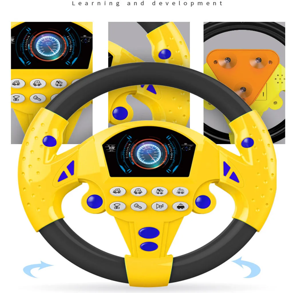 

Eletric Simulation Steering Wheel Toy with Light Sound Baby Kids Musical Educational Copilot Stroller Steering Wheel Vocal Toys