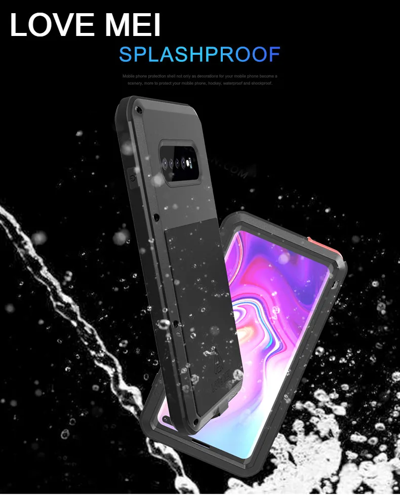 Сверхпрочный металлический чехол LOVE MEI для Samsung Galaxy S10 + прочный защитный с защитой