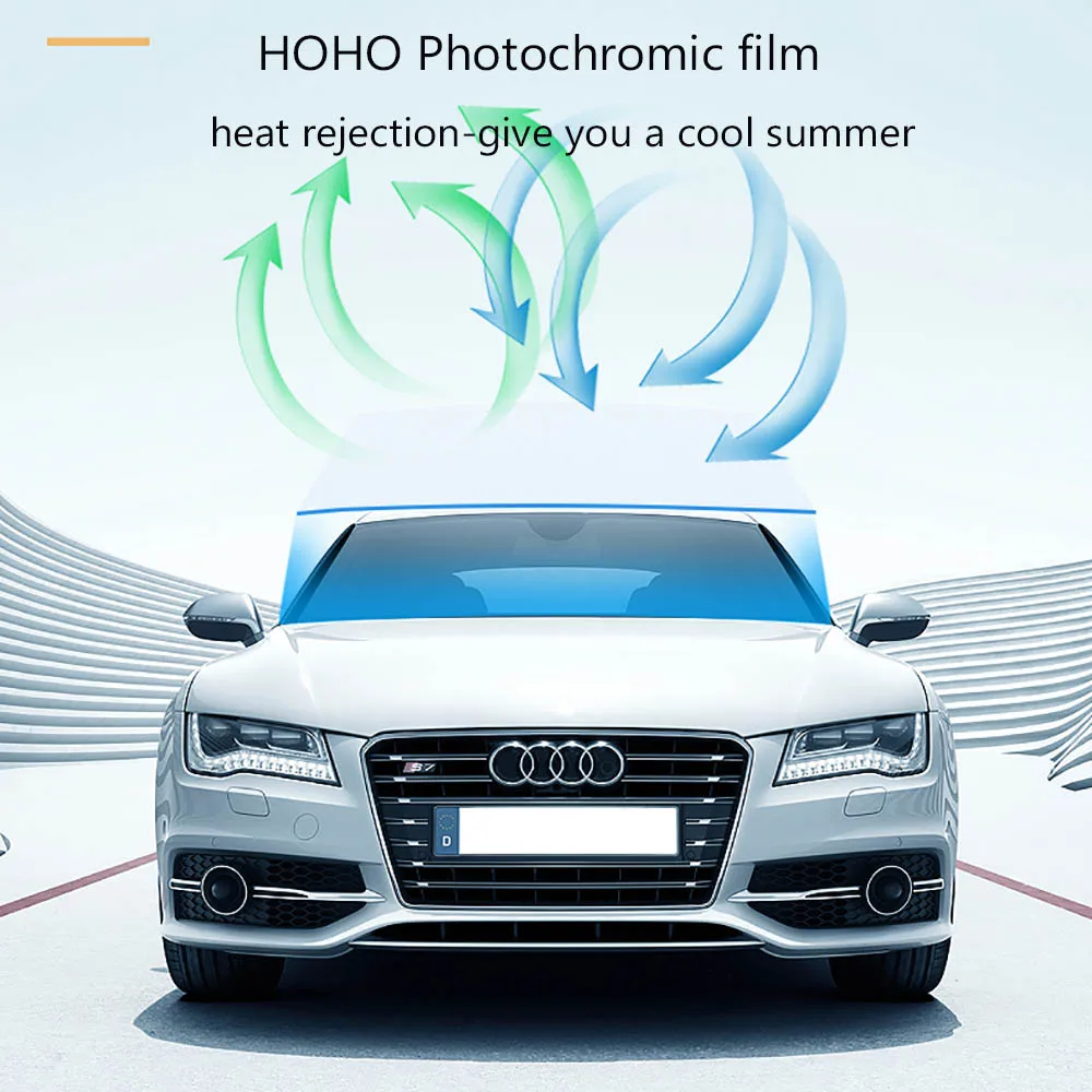 

HOHOFILM Sputter Solar Tint Film Sun Control Film Heat Insulation Photochromic Film VLT Changed Cool Summer 30%-65%VLT