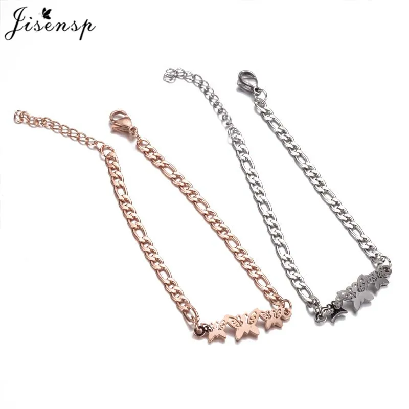 Jisensp Trendy Jewelry Stainless Steel Butterfly Charm Bracelet Adjustable Mom Baby Elephant Bracelets for Women New Year Gift | Украшения