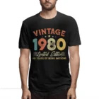 Мужская винтажная футболка, хлопковая Футболка с круглым вырезом, 40 лет, 1981