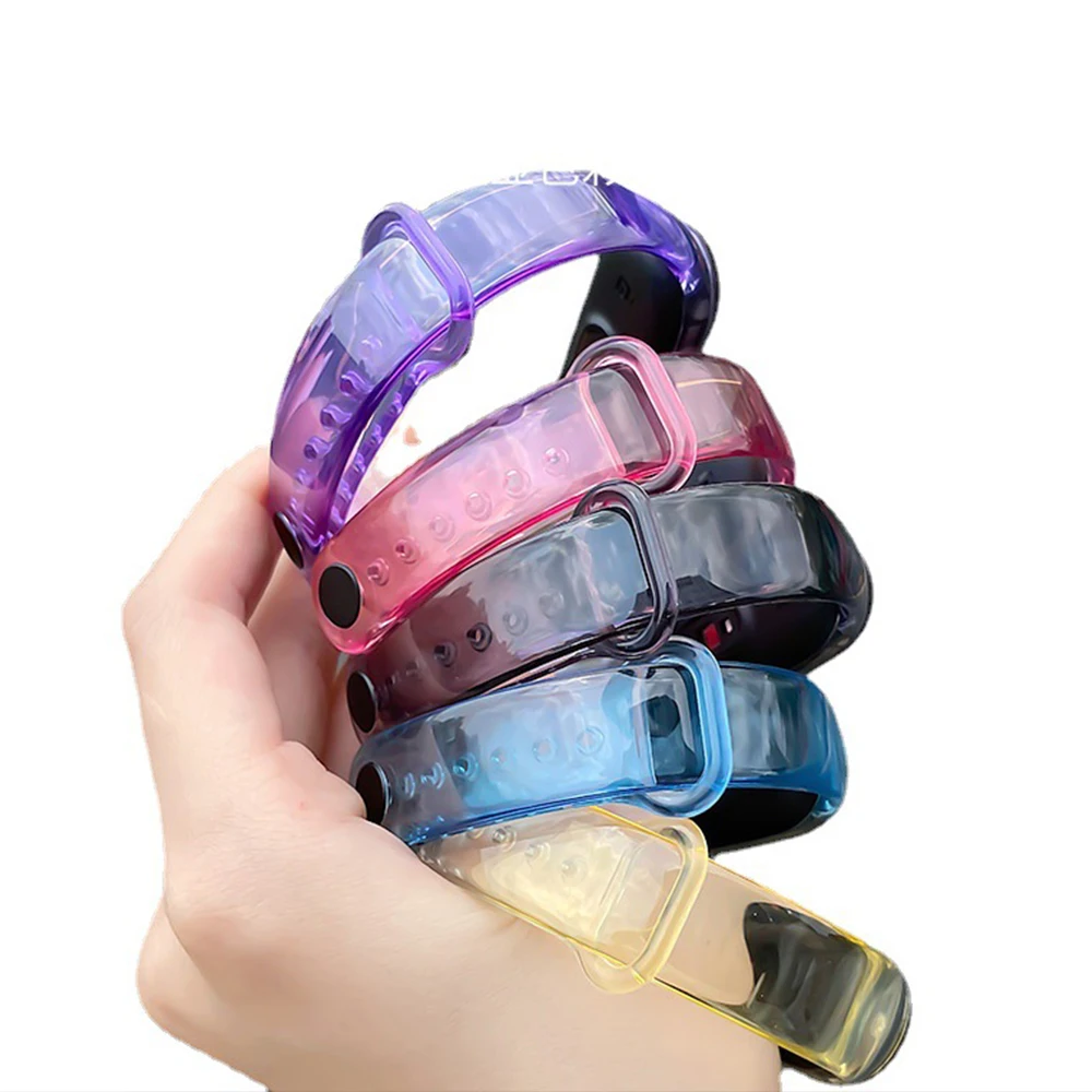 

Silicone Watch Strap for Xiaomi Mi Band 6 5 4 3 Sport Bracelet Color on Mi Band 6 5 4 3 Transparent Changing In Sunlight band