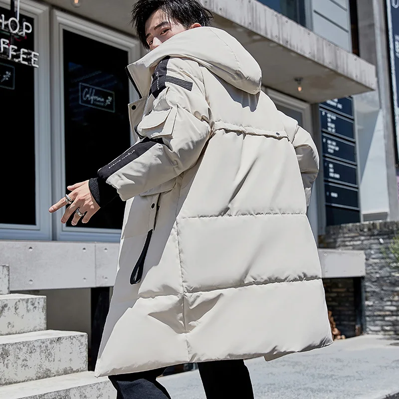 Men's down jacket short version of thick down jacket men's overalls loose winter coat cotton-padded coat mid-long style