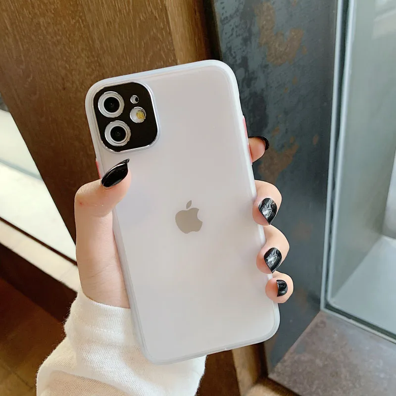 Белый GlamPhone чехол сплошной цвет границы чехол для телефона для iPhone11Pro/Max X XS Max XR Мягкий силиконовый чехол для iPhone11 7 8 6 6s Plus чехол - Цвет: Белый