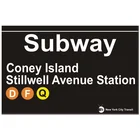 Остров Coney Stillwell, проспект, Нью-Йорк, станция метро, жестяной знак