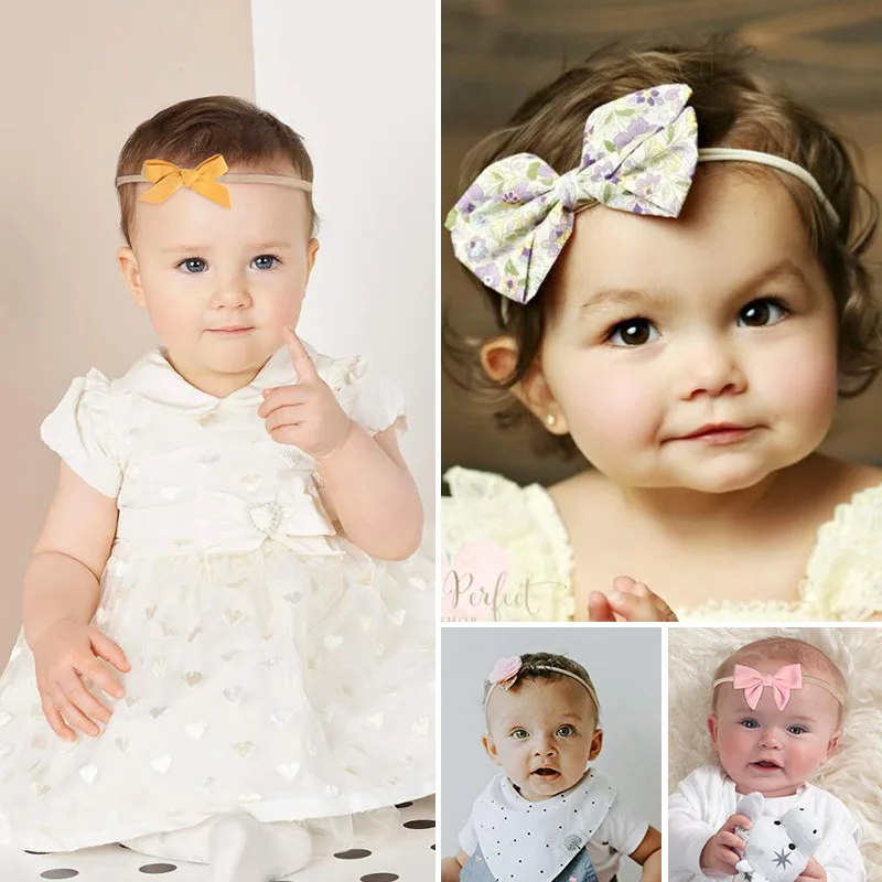 48 Colors! Baby Bows Newborn Girls Headband Boneless Comfort Kids Princess Headdress Girl Turban Headwear Infant Photo Prop | Детская