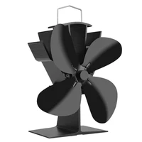 4 blades wood stove fans aluminum silent heat powered stove fan for wood log burners fireplace black hfing
