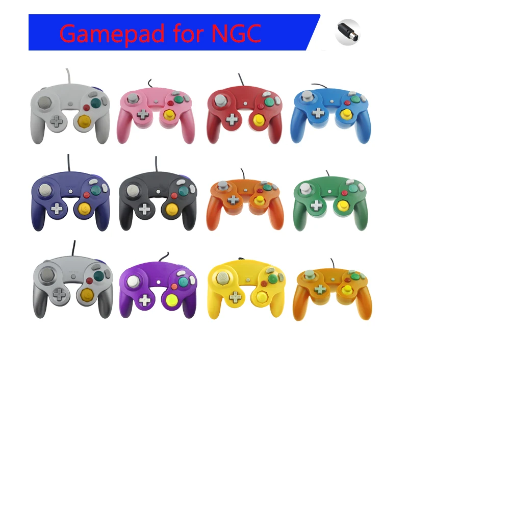 10 PCS Classic Wired Controller Joypad Joystick Gamepad single Point For N-G-C For Gamecube PC Controller Vibration Gameing