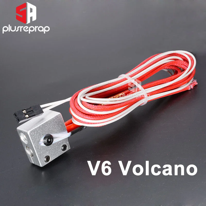 V6 Volcano V5/V6/V6Volcano j-головка Hotend нагревательный алюминиевый блок+ термистор с 2 контактами+ керамический нагреватель 12 В/24 В 40 Вт для 3D-принтера - Цвет: V6 Volcano