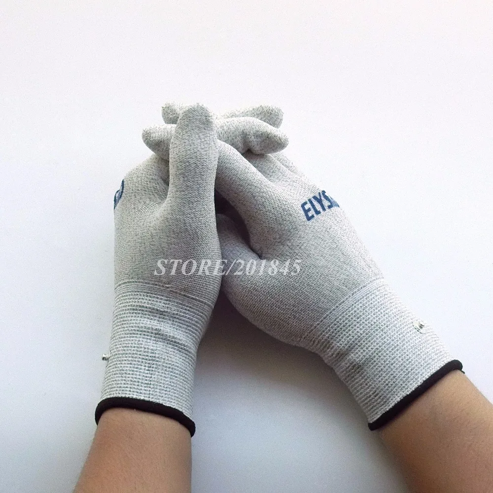 2 пар дышащие электропроводность Электротерапия электрод для массажера перчатки