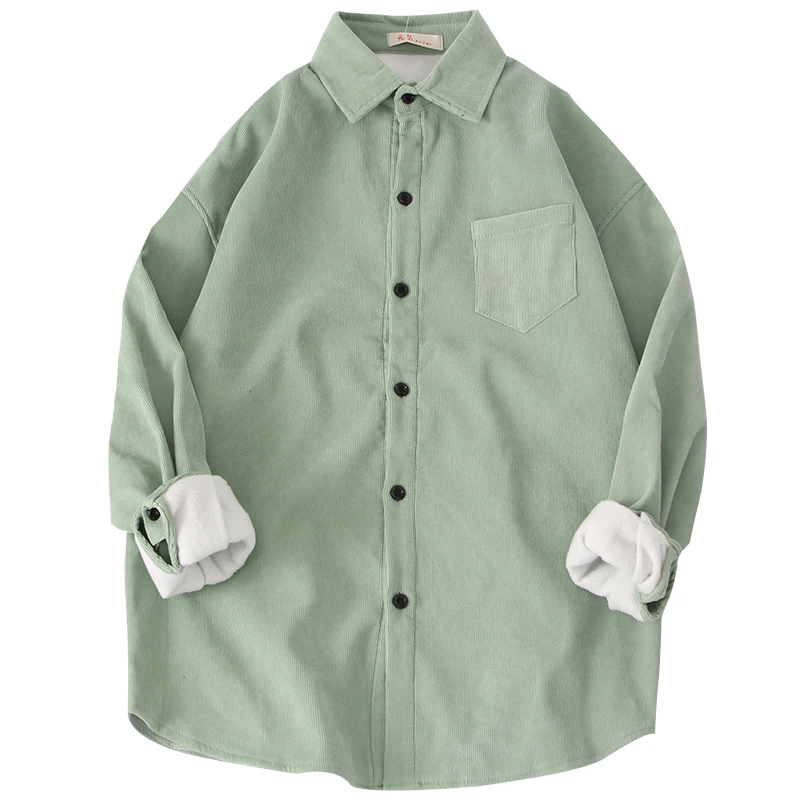 

Velvet Thick Warm Women Shirt Autumn Winter Fleece Long-sleeved Corduroy Shirts Korean Style Casual Loose Women Tops Blouses