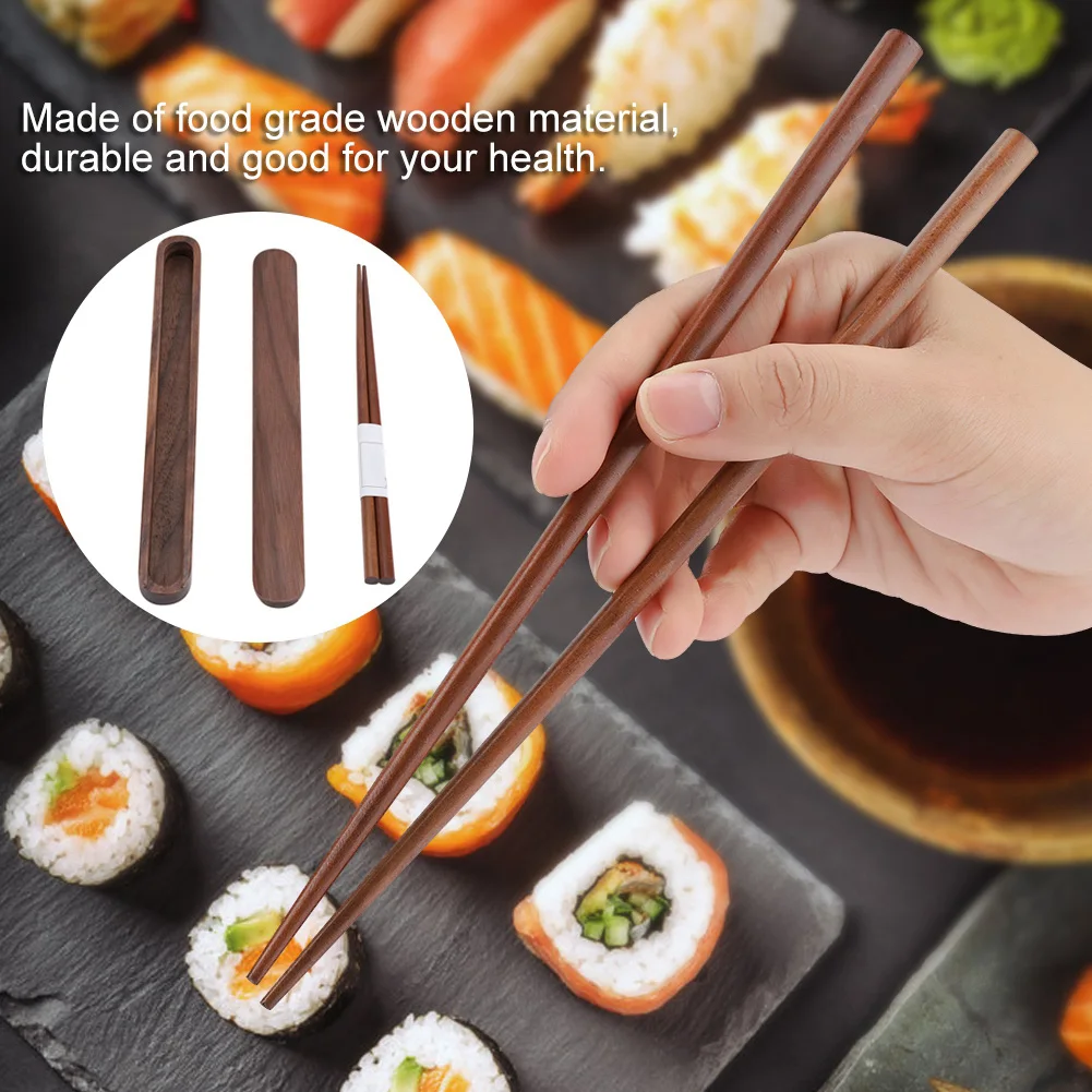 Портативная Экологически чистая деревянная многоразовая палочка для еды