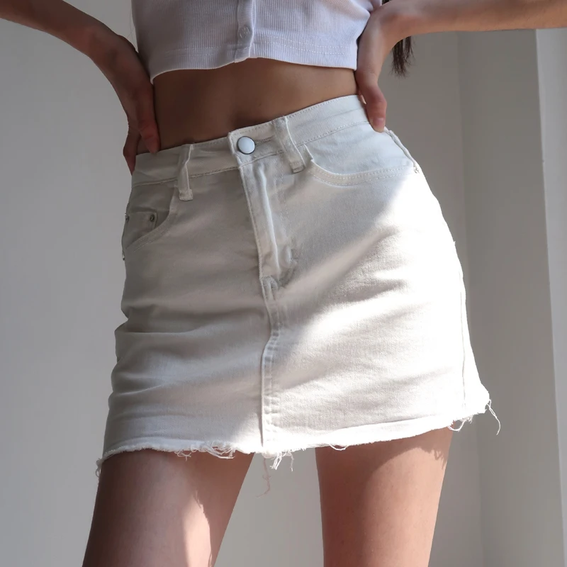

Сексуальные трапециевидные женские джинсовые юбки с высокой талией, облегающие бедра 2020, летние женские юбки