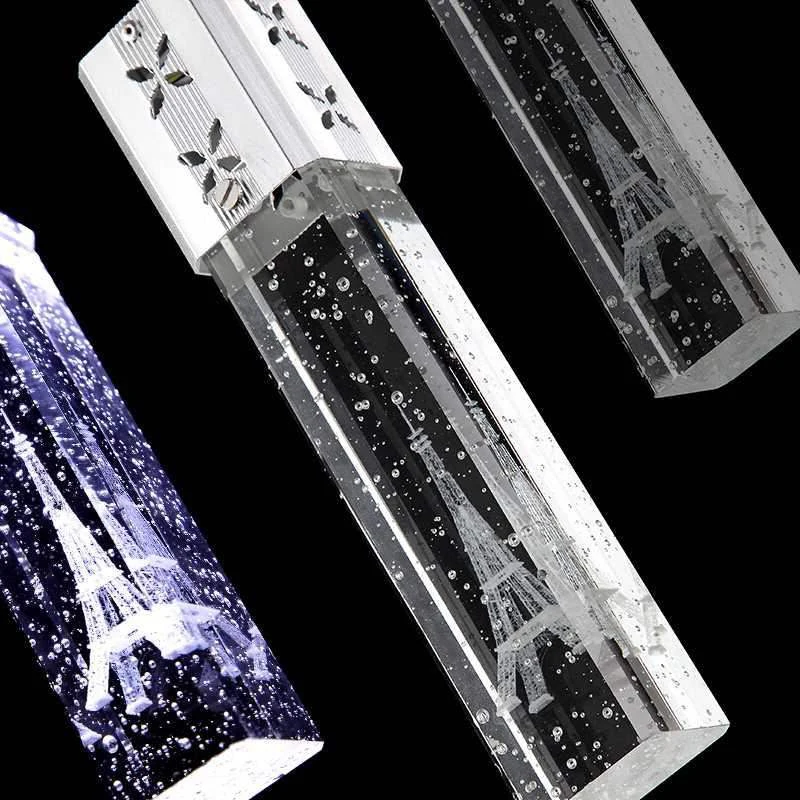 Светодиодная Подвесная лампа с прозрачными пузырями длинная трубка кулон для