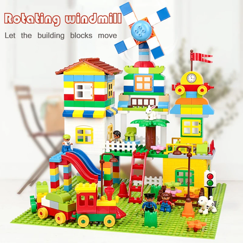 253 шт Большой размер строительные блоки фигурки животных дети кирпичные игрушки