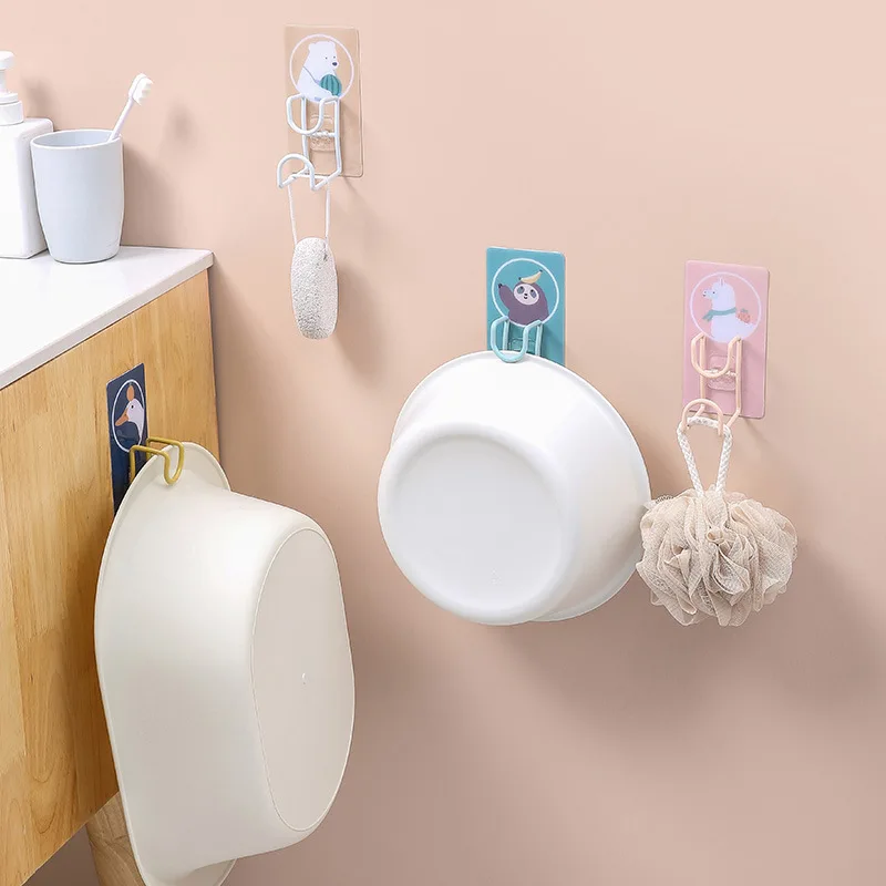 

Cartoon Stainless Steel Washbasin Rack Free Punch Storage Bathroom Kitchen Wall Hanging Towel Rack Washbasin Rack