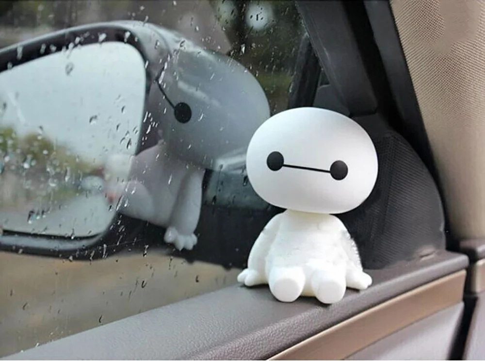 Пластиковая мультяшная фигурка робота Baymax с вращающейся головой украшения для