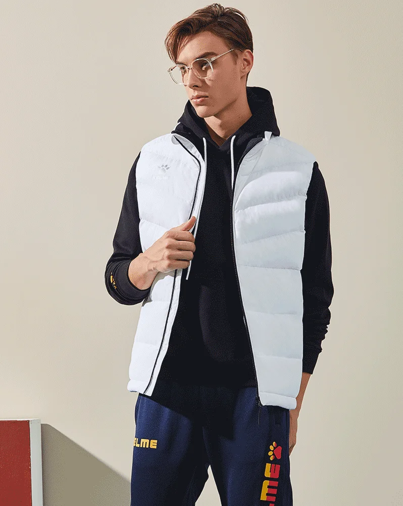 Мужская зимняя куртка KELME Спортивная жилетка без рукавов верхняя одежда
