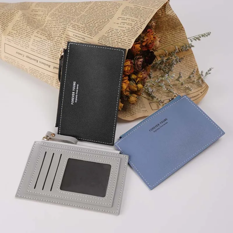 

Дамский мини-кошелек, сумка для кредитных карт, модная Функциональная сумка из искусственной кожи на молнии, ультратонкая коробка для хране...
