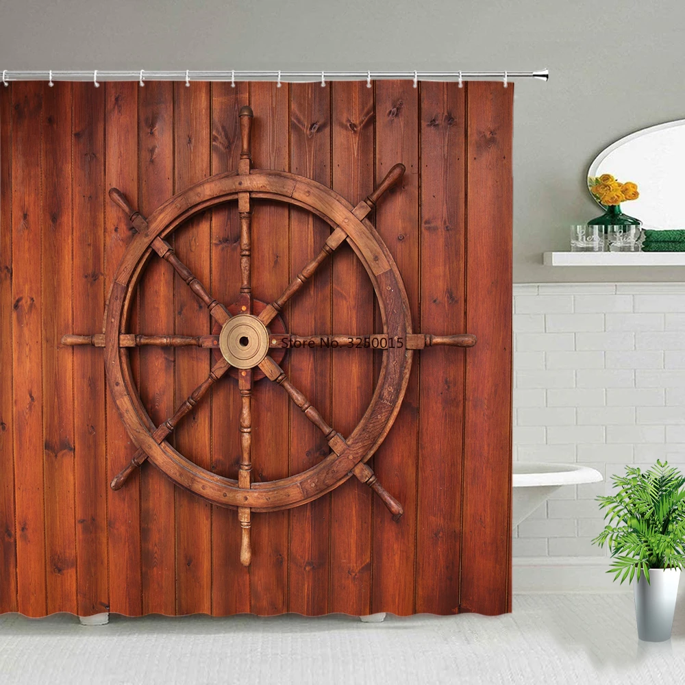 

Moroccan Yellow Antique Arched Doors Shower Curtains Old Vintage Wooden Door Bathroom Waterproof Fabric Bath Curtains With Hooks