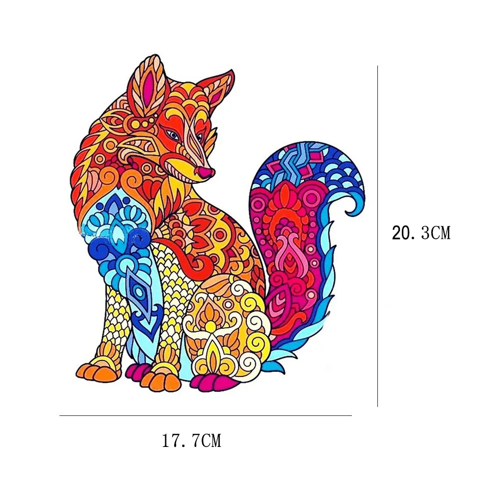 

50# Adult Kids Puzzle Educational Games Toys Kids Holiday Gift Fox Irregular Puzzles Parent-child Interaction Wooden Puzzle 2021